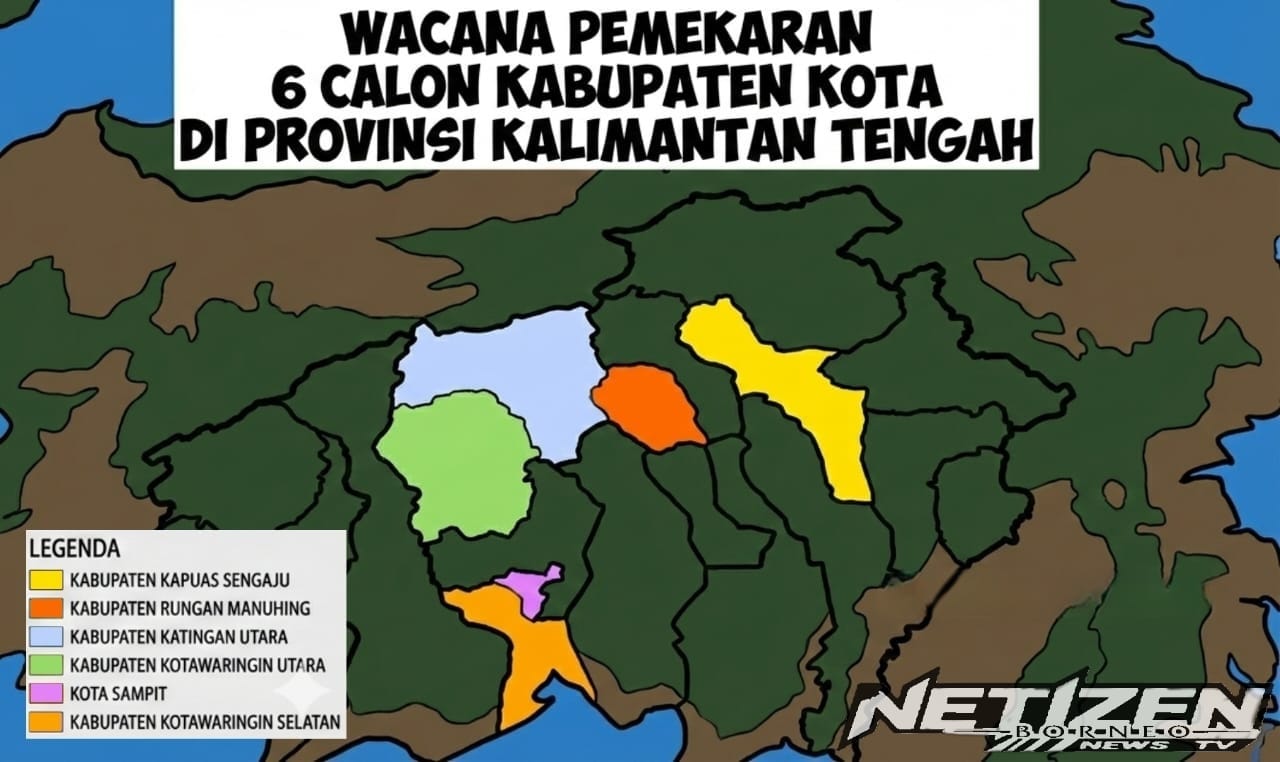 Wacana Pemekaran Kalimantan Tengah Menguat, Enam Kabupaten dan Kota Baru Diusulkan
