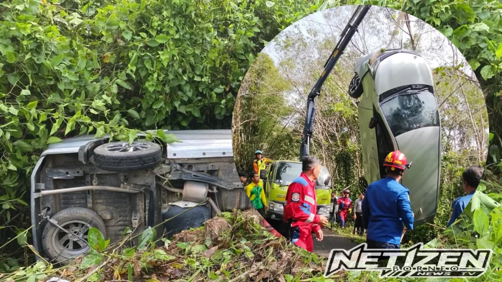 Mobil Terperosok ke Jurang di Padangin Dalam Tabalong, Penumpang Berhasil Dievakuasi Tim Gabungan